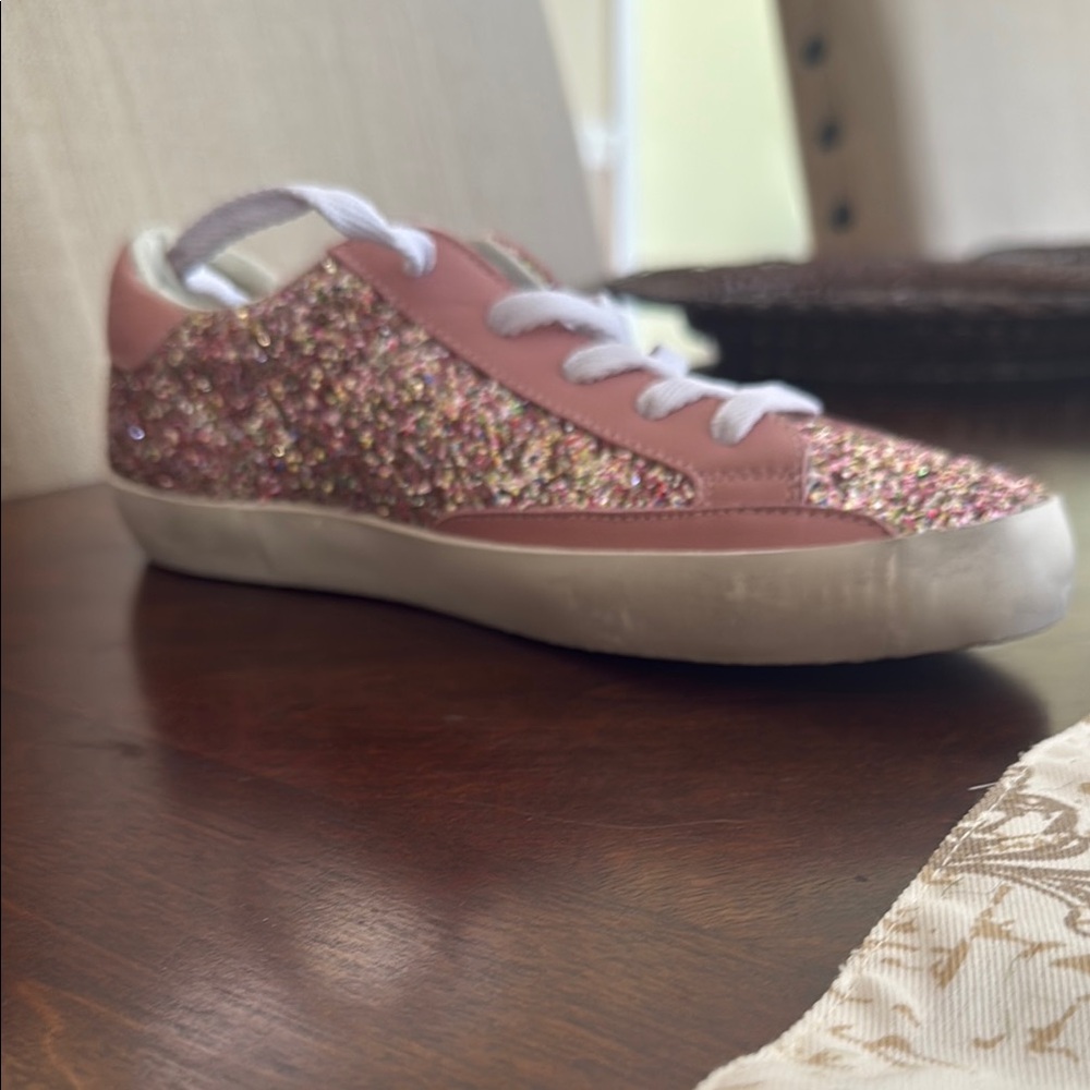 Glittery Pink Kids Sneakers